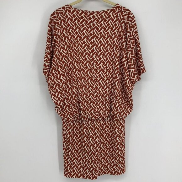 Rachel Pally Red and White  Patterned Mini Lisette Dress Draping V Neck XS - Picture 4 of 16